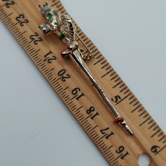 Vintage Enamel &Rhinestone Eyes Poodle Brooch. - Picture 11 of 12